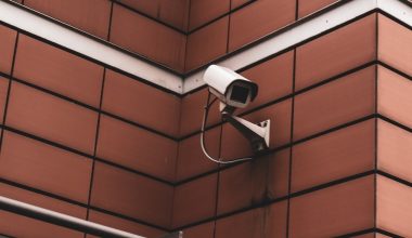 surveillance camera mounted on a wall