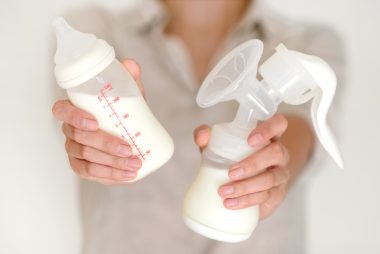 pump and bottle with milk